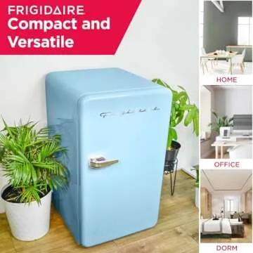 FRIGIDAIRE EFR372-BLUE 3.2 Cu Ft Blue Retro Compact Rounded Corner Premium Mini Fridge