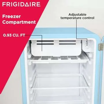 FRIGIDAIRE EFR372-BLUE 3.2 Cu Ft Blue Retro Compact Rounded Corner Premium Mini Fridge