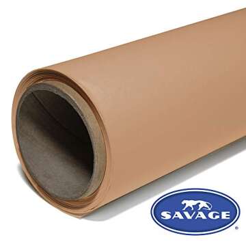 Savage Seamless Paper Photography Backdrop - Color #76 Mocha, Size 53 Inches Wide x 18 Feet Long, Ba...