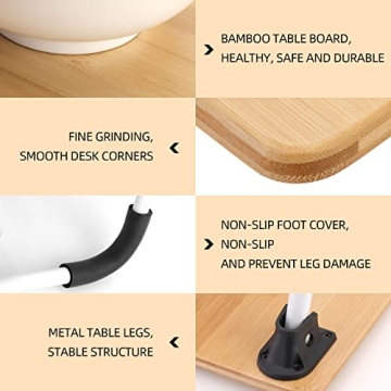 Bamboo Foldable Lap Desk - Portable Laptop Stand for Bed