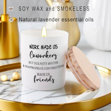Coworker Gifts for Women Funny Cool Co Worker Gifts for Christmas Birthday Unique Lavender Scented Soy Candles