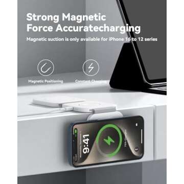 Compact 3-in-1 Magnetic Wireless Charger for Apple Devices