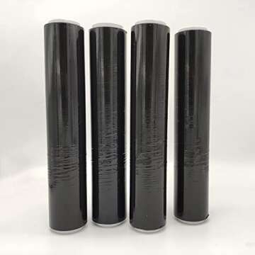 4 Rolls 60 Meters Premium Osmotic Plastic Body Wrap Black Film