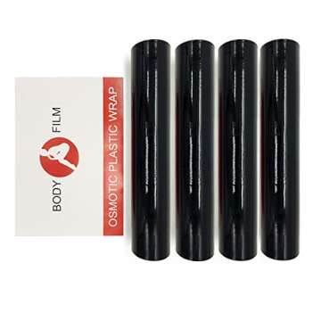 4 Rolls 60 Meters Premium Osmotic Plastic Body Wrap Black Film