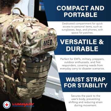 Luminary Tactical Trauma Kit - Fully Stocked First Aid Trauma & Emergency Survival Medical Kit, Firs...