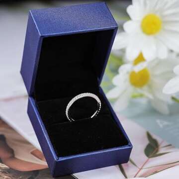 Ladylike Moissanite Wedding Band Full Eternity Rings for Women Sterling Silver 0.44-0.57 Carat D Color VVS1 Stackable Engagement Anniversary Band Size 6