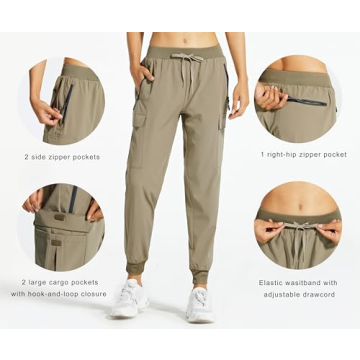 Libin Women's Lightweight Outdoor Cargo Joggers with Pockets