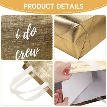 CHENGU 8 Pieces Bridesmaid Gift Bags I Do Crew Bachelorette Bags Bridesmaid Gifts for Wedding Day Bachelorette Party Bridal Party Favor Team Bride Bridal Shower(Gold)
