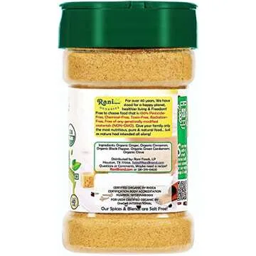 Rani Organic Tea (Chai) Masala Indian Spice Blend 3oz (85g) PET Jar ~ All Natural | Vegan | Gluten Friendly | NON-GMO | Indian Origin | USDA Certified Organic