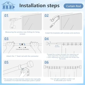 Gold Curtain Rods 48-84 Inch Heavy Duty Adjustable