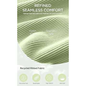 ODODOS Women's Crop 3-Pack Seamless Rib-Knit Camisole Crop Tank Tops, Tea+Custard+Serenity, X-Small/Small