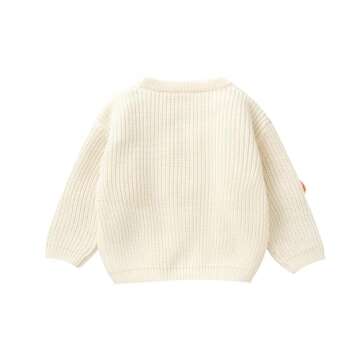 Toddler Baby Knit Sweater Girl Boy Halloween Pumpkin Face Pullover Knitwear Crewneck Sweaters Fall Winter Clothes (White, 18-24 Months)