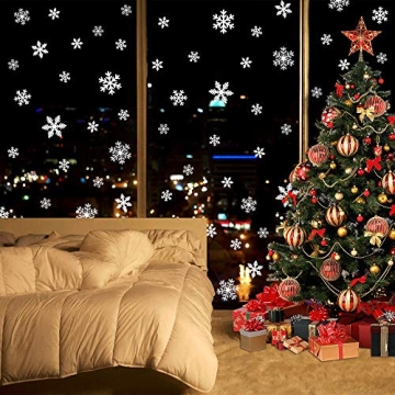 LUDILO Christmas Window Clings - 135Pcs Snowflakes Stickers