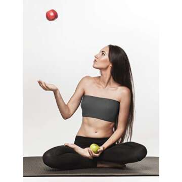 Geyoga 4 Pieces Strapless Bandeau Bra, Seamless Bralettes Stretchy Non Padded Bandeau Tube Top Bra for Women(Vivid Colors,Large)