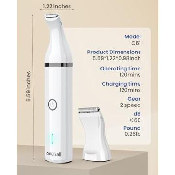 Quiet Cordless Dog Grooming Trimmer for Paws Eyes Ears