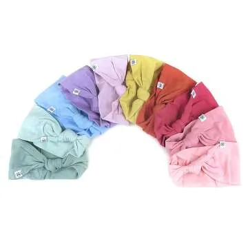 Organic Cotton Knotted Headbands for Girls 10-Pack