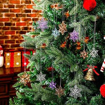 MTLEE 45 Pieces Christmas Acrylic Snowflake Ornaments for Festive Winter Decoration