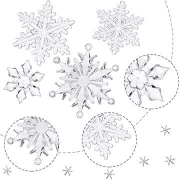 MTLEE 45 Christmas Snowflake Ornaments for Winter Decor