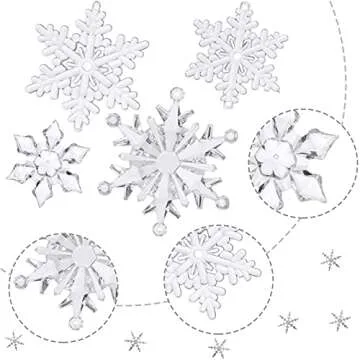 MTLEE 45 Christmas Snowflake Ornaments for Winter Decor