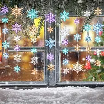 MTLEE 45 Christmas Snowflake Ornaments for Winter Decor