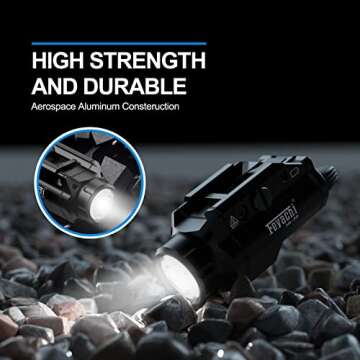 Feyachi HL-20 Pistol Light Compact 400 Lumens Weapon Light Pistol Flashlight Tactical Handgun Rail Mount Flashlight