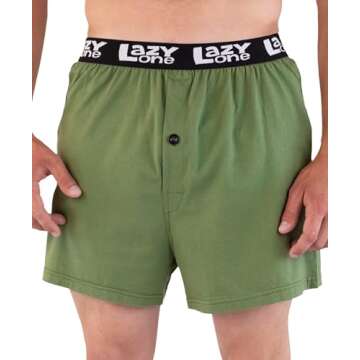 Lazy One Funny Animal Boxers, Novelty Boxer Shorts, Humorous Underwear, Gag Gifts for Men (Sascrotch, Large)