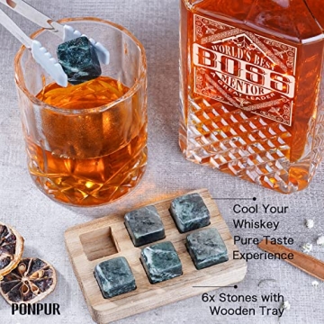 PONPUR Decanter Set - Unique Gifts for Boss Men