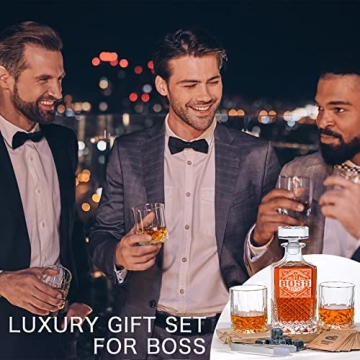 PONPUR Decanter Set - Unique Gifts for Boss Men