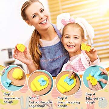 12 Pcs Easter Cookie Cutters Set - 3D Bunny, Egg & Chicks Shapes for Festive Baking