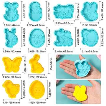 12 Pcs Easter Cookie Cutters Set for Festive Baking Fun