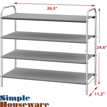Elegant Simple Houseware 4-Tier Shoe Rack for 20-Pair
