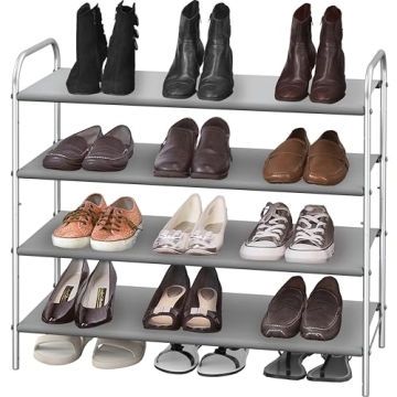 Elegant Simple Houseware 4-Tier Shoe Rack for 20-Pair