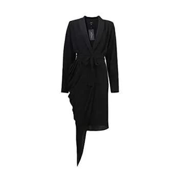 Trendy Pantora Women's Wanda Draped Wrap Dress in Black