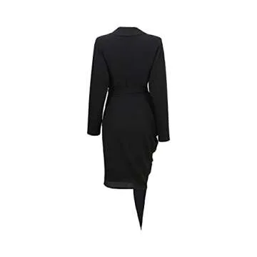 Trendy Pantora Women's Wanda Draped Wrap Dress in Black