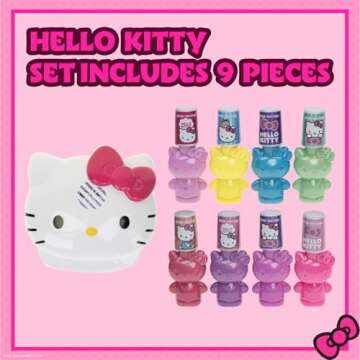 Townley Girl Hello Kitty and Friends 8 Pack Non-Toxic Peel-Off Shimmer and Opaque, Water-Based Safe ...
