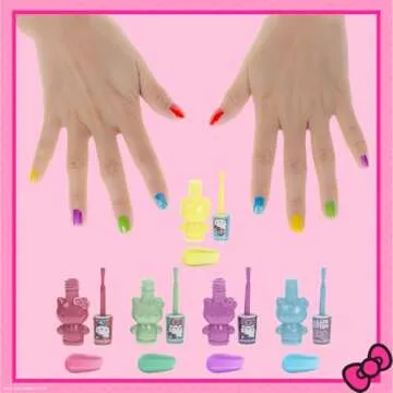 Townley Girl Hello Kitty and Friends 8 Pack Non-Toxic Peel-Off Shimmer and Opaque, Water-Based Safe Nail Polish Set with Nail Dryer for Kids, AA Batteries Not Included, Ages 3 and Up