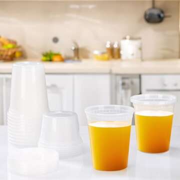 TashiBox [16 oz-36 Sets, Plastic Deli Food Storage Freezer Containers With Airtight Lids，Plastic Microwavable Soup Containers