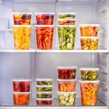 TashiBox [16 oz-36 Sets, Plastic Deli Food Storage Freezer Containers With Airtight Lids，Plastic Microwavable Soup Containers