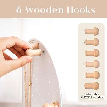 ProCase Cute Jewelry Organizer Stand Earring Holder Organizer for Dorm, Aesthetic Necklace Stand wit...