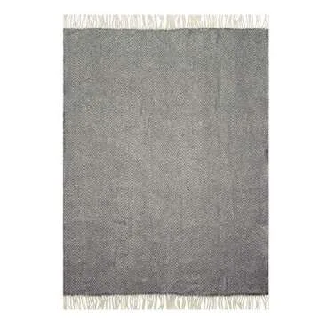 Jaroslav Merino Wool Blanket Throw 100% Organic Sheep Lightweight with Fringes Soft Accent Home Bed Spread • 71 x 51 Inches