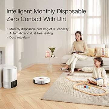 Lydsto R1 Self-Empty Robotic Vacuum Cleaner, Robot Vacuums and Mop, Lidar Navigation, 2700Pa Strong Suction, Smart Mapping, Wi-Fi Connected, Ideal for Pets Hair, Carpets and Hard Floors
