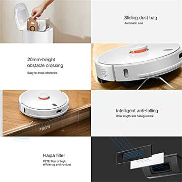 Lydsto R1 Self-Empty Robotic Vacuum Cleaner, Robot Vacuums and Mop, Lidar Navigation, 2700Pa Strong Suction, Smart Mapping, Wi-Fi Connected, Ideal for Pets Hair, Carpets and Hard Floors