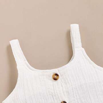 KONIGHT Kids Toddler Infant Baby Girls Summer Shorts Outfits Cotton Ruffles Sleeveless Shirt Tops+Short Pants 2Pc Clothes Set