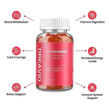 DREAVIO Keto ACV Gummies - Vegan, Sugar-Free, Weight Loss Supplement (120 Gummies)