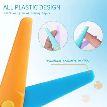 6 Pack Plastic Safety Scissors, Toddlers Training Scissors, Pre-school Training Scissors, Children Safety Learning Scissors
