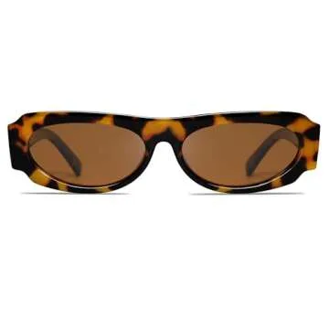 VANLINKER Retro 90s Oval Sunglasses for Unisex Fashion