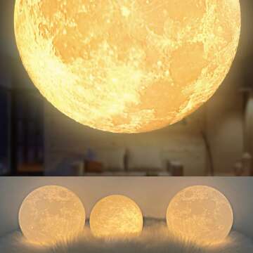 Balkwan Moon Lamp – 5.9" Touch Control Night Light