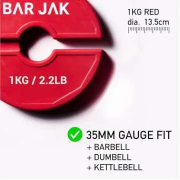 Bar Jak Micro Plates. 1 KG / 2.2 LBS Dumbell Fractional Weight Plate, x4 Pieces, Dumbell Weights, Kettlebell weights Training, Strength Training Micro Plates Weight Plate