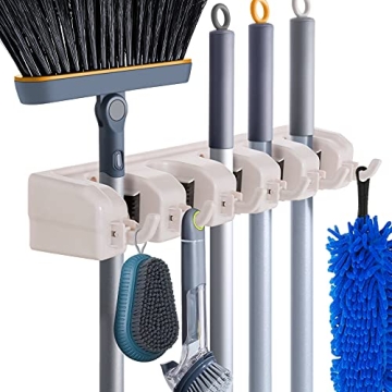 Heavy Duty Wall Mount Broom Mop Holder Organizer