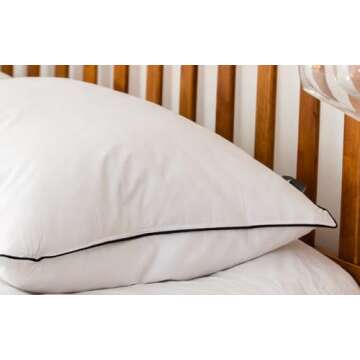 Goose Down and Feather Luxury Pillows by Maison Des Garçon, Hotel Collection Bed Pillows for Sleepi...